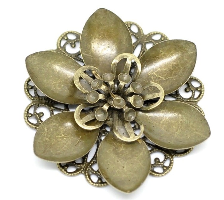 Kwiatek kwiat metalowy 4 - antyczny brąz