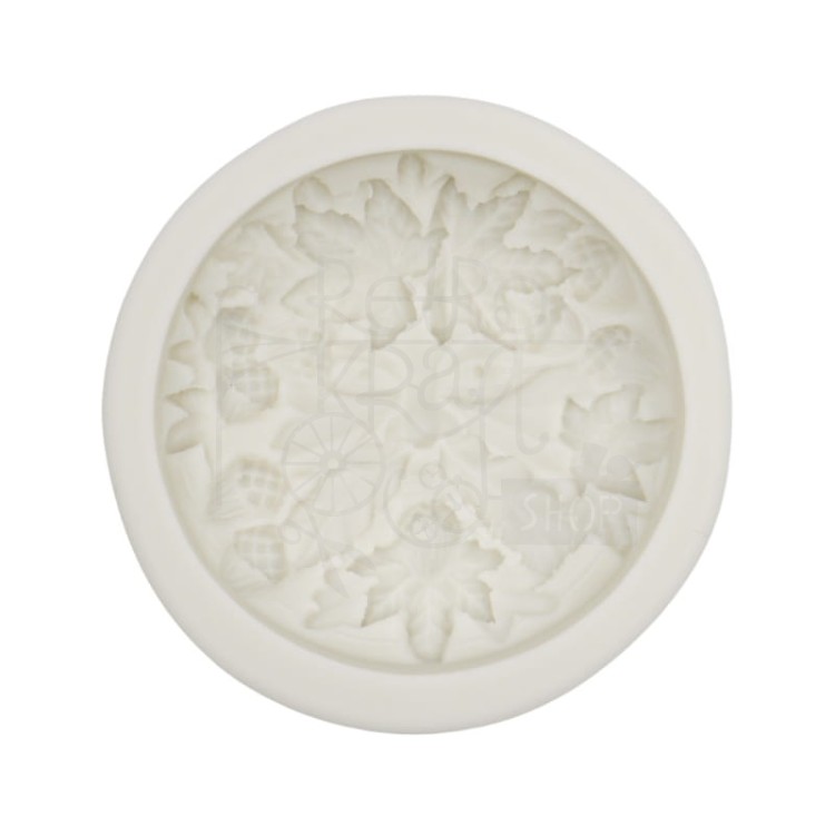 Foremka silikonowa Dekor okrągły liściasty 6.4cm 93159 Pentart