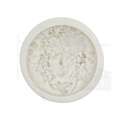 Foremka silikonowa Dekor okrągły z kobietą 6.6cm 93160 Pentart