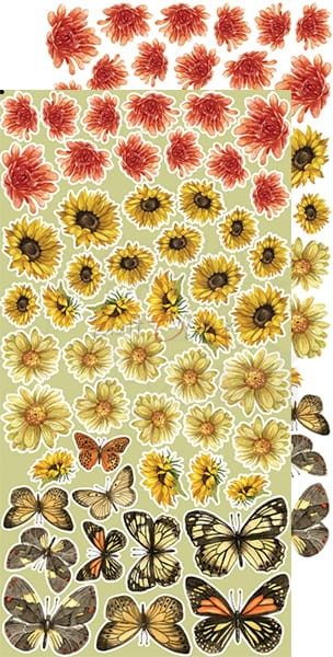 Zestaw dodatków 15x30 Autumn Beauty - Kwiaty CC-C58-AB-11 Craft O'Clock
