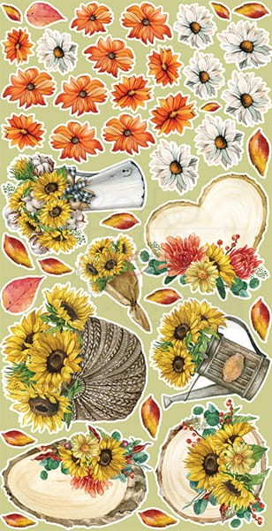 Zestaw dodatków 15x30 Autumn Beauty - Kwiaty CC-C58-AB-11 Craft O'Clock