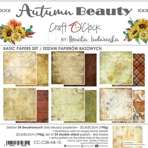 Zestaw papierów bazowych 20x20 Autumn Beauty CC-C58-AB-10 Craft O'Clock