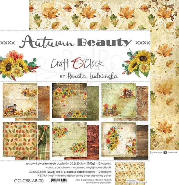 Zestaw papierów 30x30 Autumn Beauty CC-C58-AB-00 Craft O'Clock