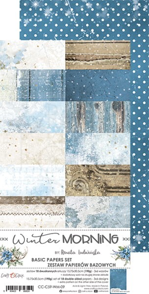 Zestaw papierów bazowych 15x30 Winter Morning CC-C59-WM-09 Craft O'Clock