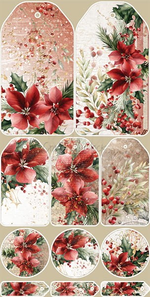 Zestaw dodatków 15x30 Christmas Treasure - Kwiaty CC-F29-CHT-11 Craft O'Clock