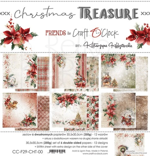 Zestaw papierów 30x30 Christmas Treasure CC-F29-CHT-00 Craft O'Clock