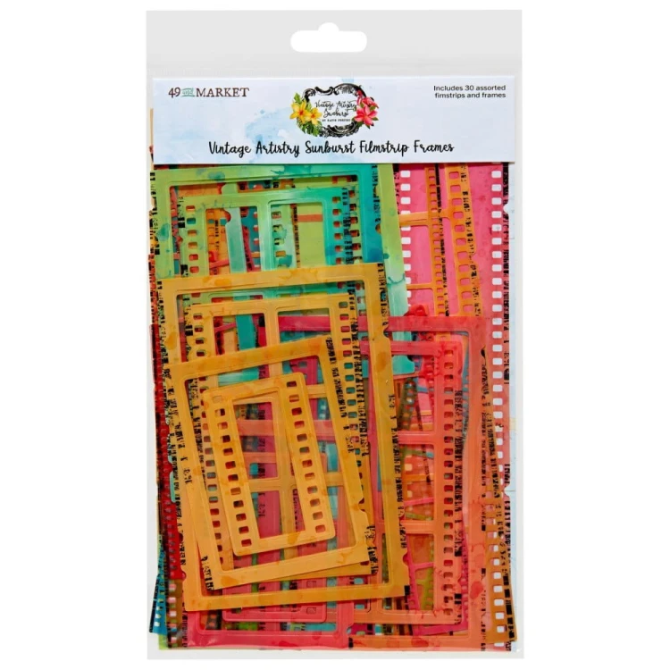 Ozdoby klisze Vintage Artistry Sunburst Filmstrip Frames 30szt SUN24852 49 and Market