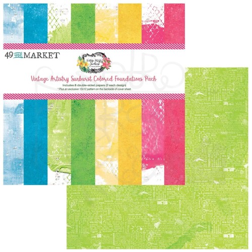 Zestaw papierów 30x30 Vintage Artistry Sunburst Colored Foundations Pack SUN24647 49 and Market