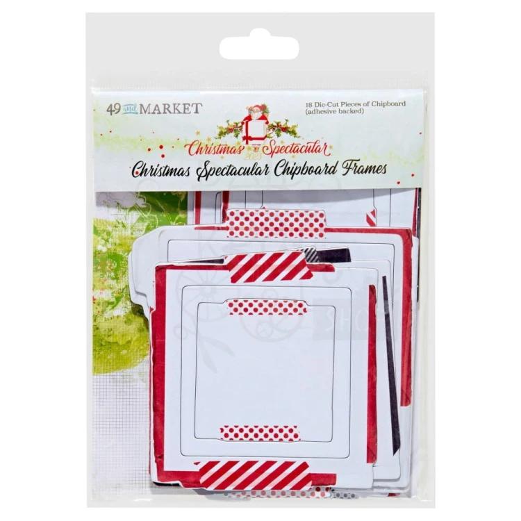 Ozdoby tekturowe ramki Christmas Spectacular Chipboard Frames 18 szt S2324449 49 and Market