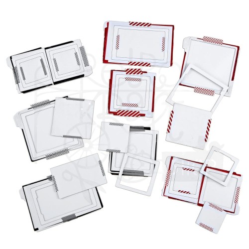 Ozdoby tekturowe ramki Christmas Spectacular Chipboard Frames 18 szt S2324449 49 and Market