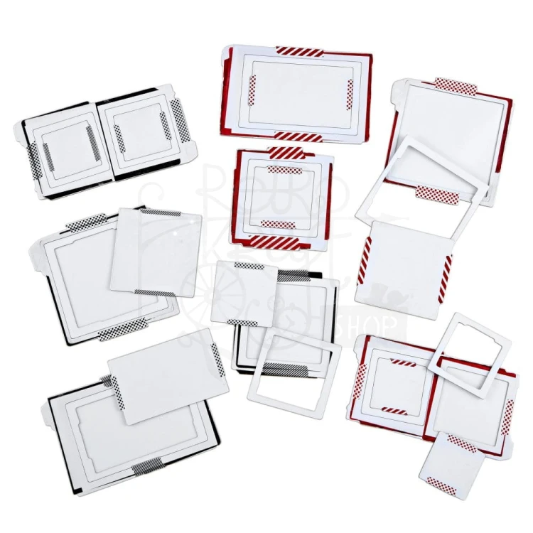 Ozdoby tekturowe ramki Christmas Spectacular Chipboard Frames 18 szt S2324449 49 and Market