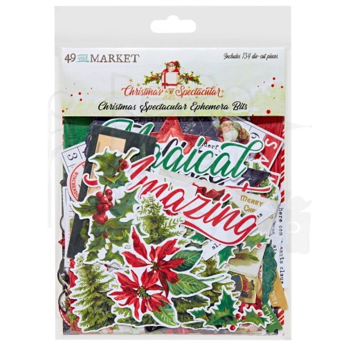 Ozdoby papierowe die-cuts Christmas Spectacular Ephemera Bits 134szt S2324395 49 and Market