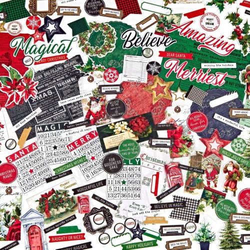Ozdoby papierowe die-cuts Christmas Spectacular Ephemera Bits 134szt S2324395 49 and Market