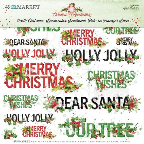 Rub-on transfer 30x30cm Christmas Spectacular Sentiments 1 arkusz S2324371 49 and Market