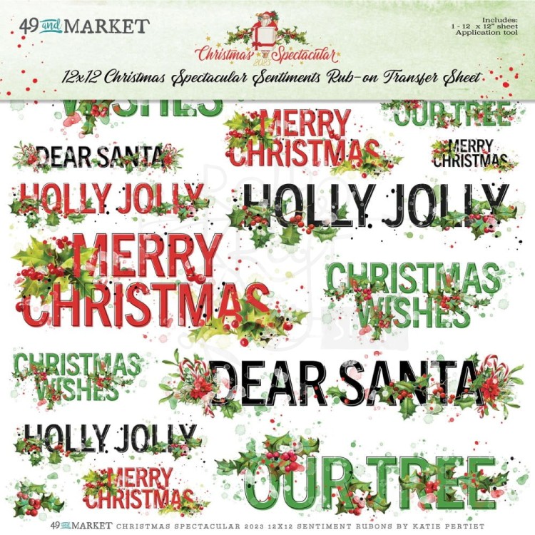 Rub-on transfer 30x30cm Christmas Spectacular Sentiments 1 arkusz S2324371 49 and Market