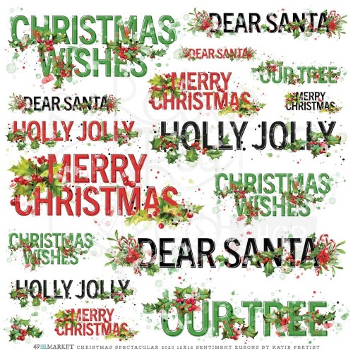 Rub-on transfer 30x30cm Christmas Spectacular Sentiments 1 arkusz S2324371 49 and Market