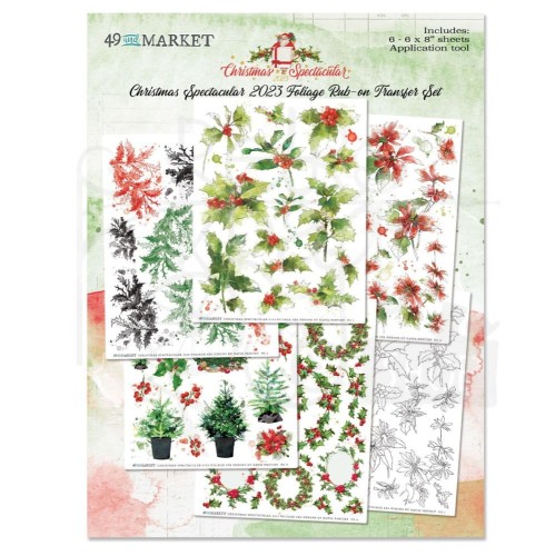 Rub-on transfer 15x20cm Christmas Spectacular Foliage 6 arkuszy S2324357 49 and Market