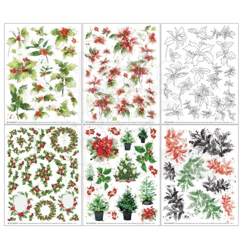 Rub-on transfer 15x20cm Christmas Spectacular Foliage 6 arkuszy S2324357 49 and Market