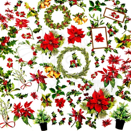 Ozdoby papierowe die-cuts Christmas Spectacular Greenery 61szt S2324326 49 and Market