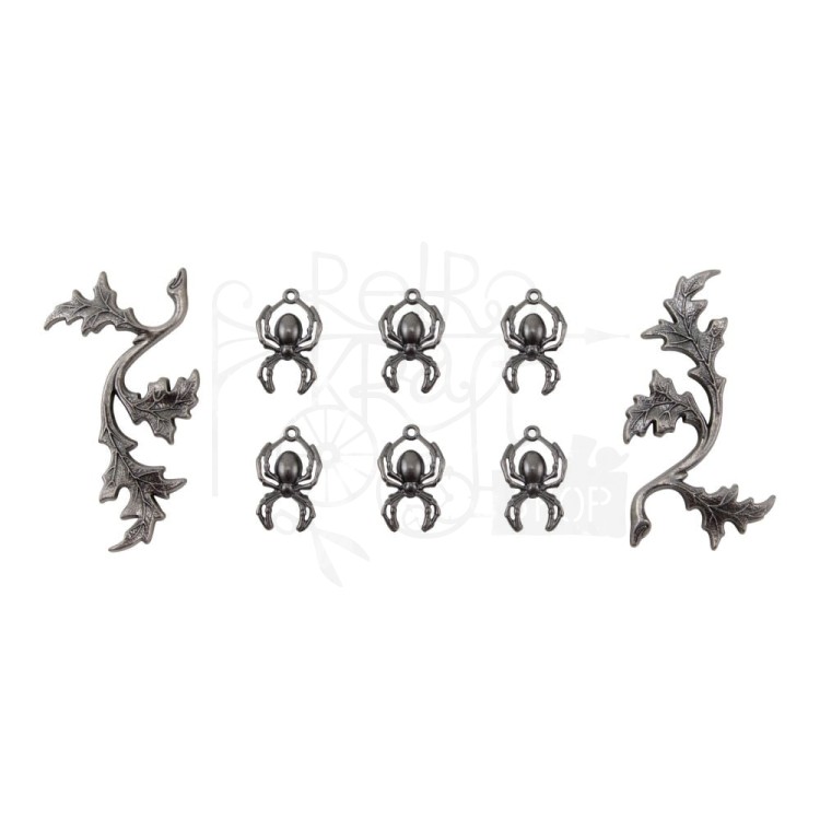 Ozdoby metalowe gałązki i pająki Idea-Ology Adornments - Spiders &amp; Branches TH94342 Tim Holtz