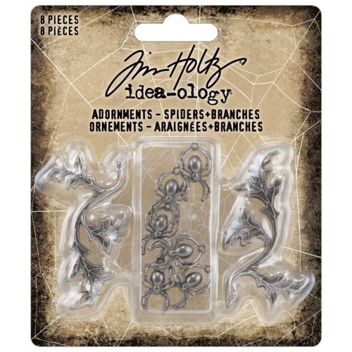 Ozdoby metalowe gałązki i pająki Idea-Ology Adornments - Spiders &amp; Branches TH94342 Tim Holtz
