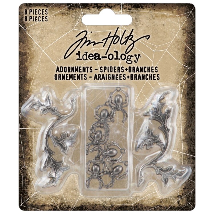 Ozdoby metalowe gałązki i pająki Idea-Ology Adornments - Spiders &amp; Branches TH94342 Tim Holtz