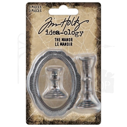 Ozdoby metalowe świeczniki ramka Idea-Ology The Manor 3szt TH94340 Tim Holtz