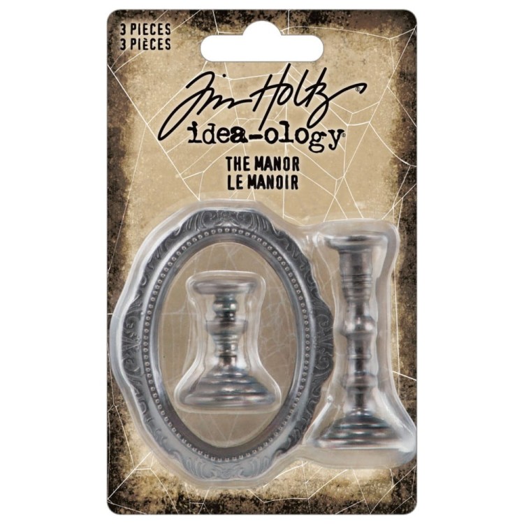 Ozdoby metalowe świeczniki ramka Idea-Ology The Manor 3szt TH94340 Tim Holtz