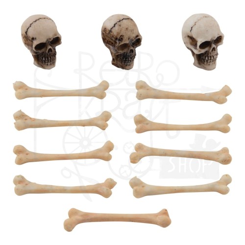 Ozdoby żywiczne czaszki i kości Idea-Ology Skulls &amp; Bones 12szt TH94339 Tim Holtz