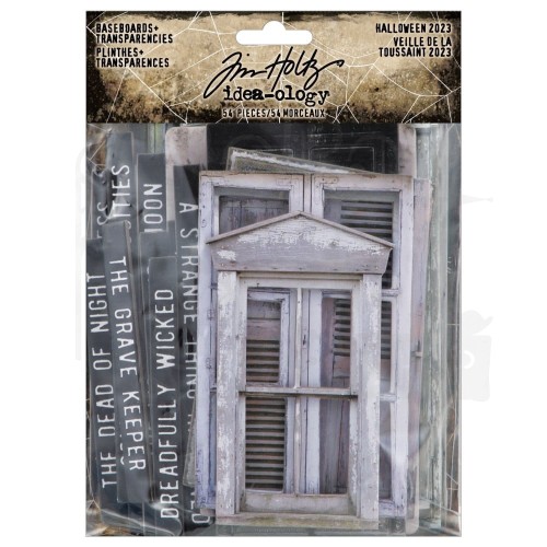 Ozdoby tekturowe i foliowe Idea-Ology Baseboards &amp; Transparencies Halloween 54szt TH94334 Tim Holtz