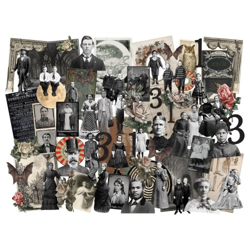 Ozdoby papierowe Idea-Ology Layers &amp; Paper Dolls Halloween 68szt TH94333 Tim Holtz
