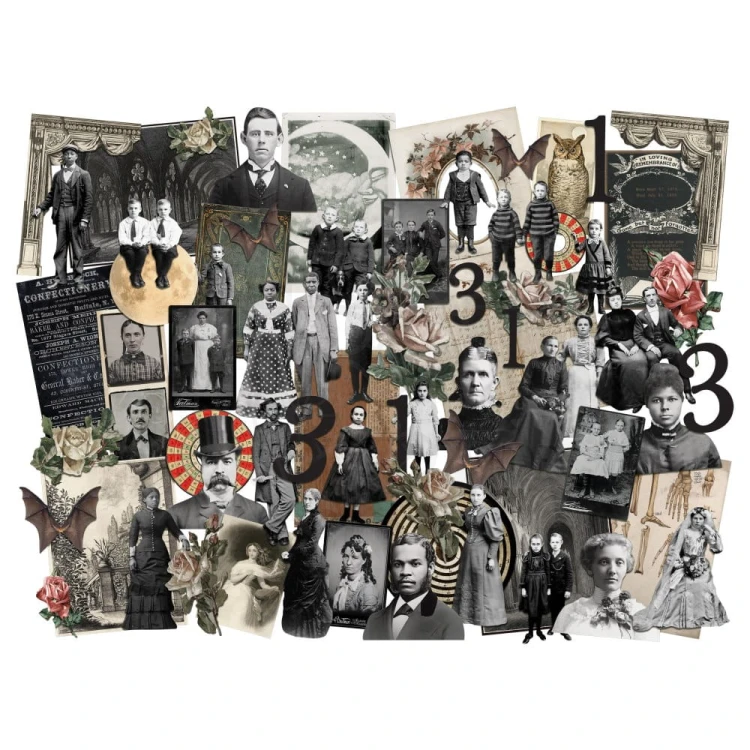 Ozdoby papierowe Idea-Ology Layers &amp; Paper Dolls Halloween 68szt TH94333 Tim Holtz