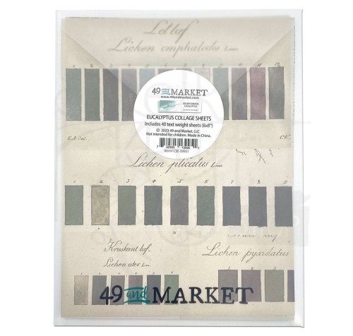Zestaw papierów 15x20 Collage Sheets Color Swatch Eucalyptus 40 arkuszy CSE39951 49 and Market