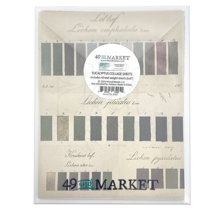 Zestaw papierów 15x20 Collage Sheets Color Swatch Eucalyptus 40 arkuszy CSE39951 49 and Market