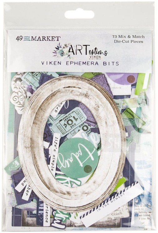 Ozdoby papierowe die-cuts ARToptions Viken Ephemera Bits 73szt AOV36851 49 and Market