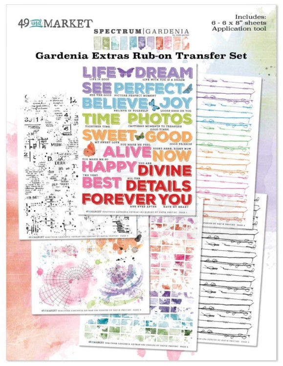 Rub-on transfer 15x20cm Spectrum Gardenia Extras 6 arkuszy SG23695 49 and Market