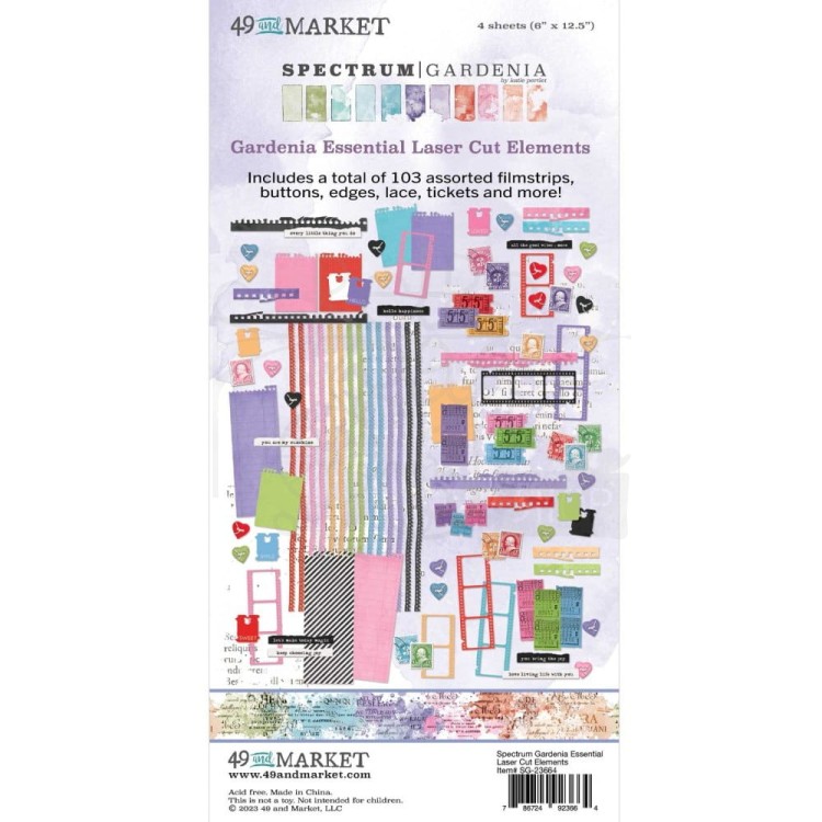 Ozdoby papierowe die-cuts Spectrum Gardenia Essential 103szt SG23664 49 and Market
