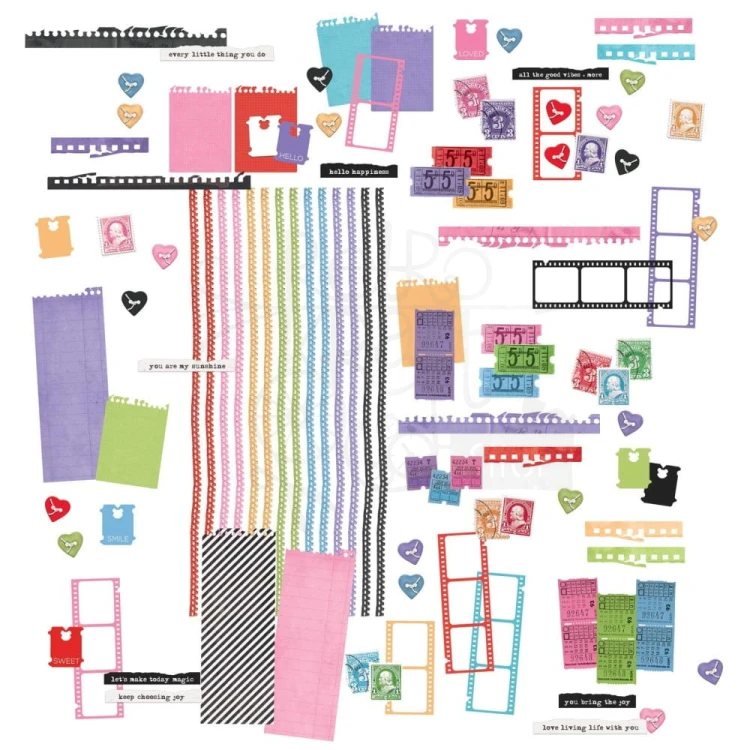Ozdoby papierowe die-cuts Spectrum Gardenia Essential 103szt SG23664 49 and Market