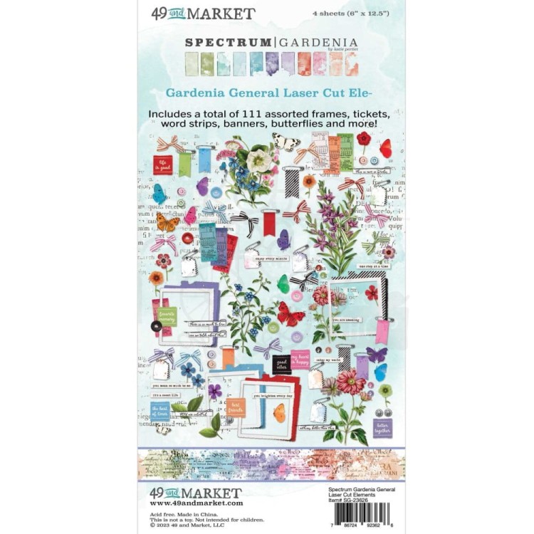 Ozdoby papierowe die-cuts Spectrum Gardenia General 111szt SG23626 49 and Market