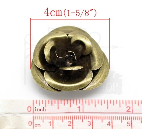 Kwiatek metalowy 11 brąz