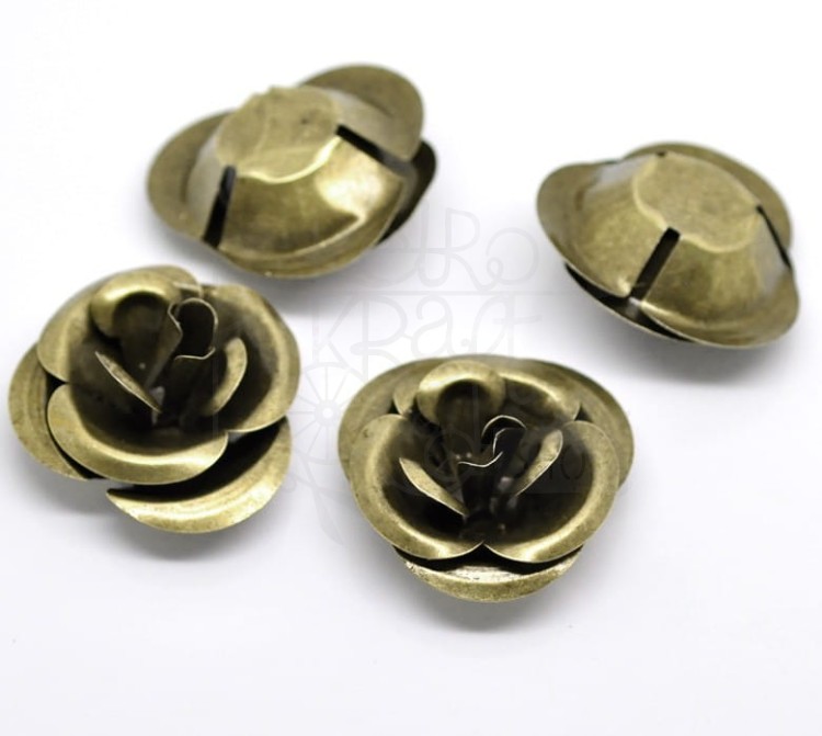Kwiatek metalowy 11 brąz