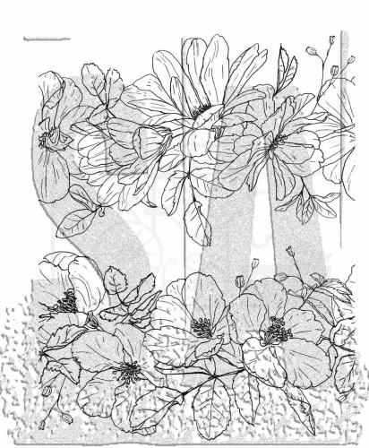 Stempel gumowy kauczukowy Floral Trims 2 elementy CMS461 Tim Holtz Stampers Anonymous
