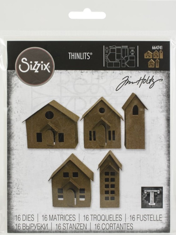 Wykrojnik Thinlits Dies - Paper Village by Tim Holtz kamieniczki 16 elementów 664741 Sizzix