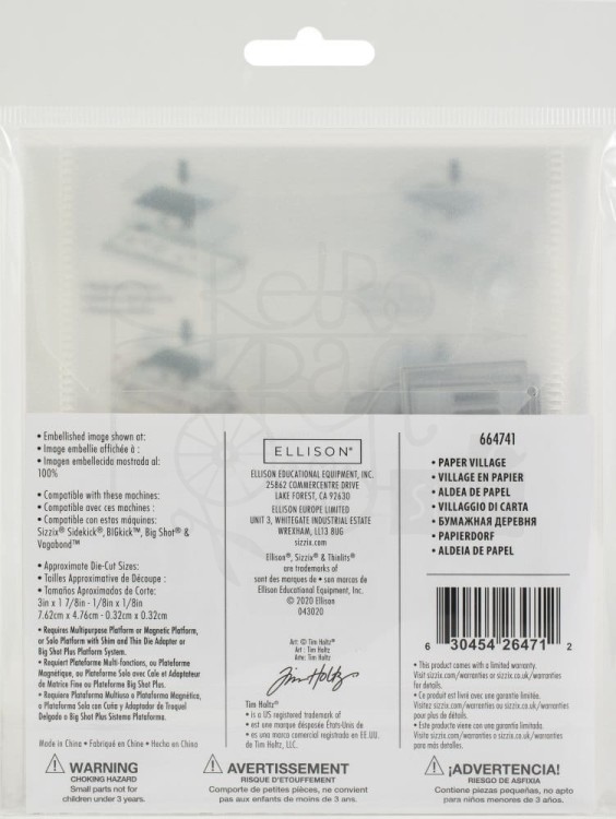 Wykrojnik Thinlits Dies - Paper Village by Tim Holtz kamieniczki 16 elementów 664741 Sizzix