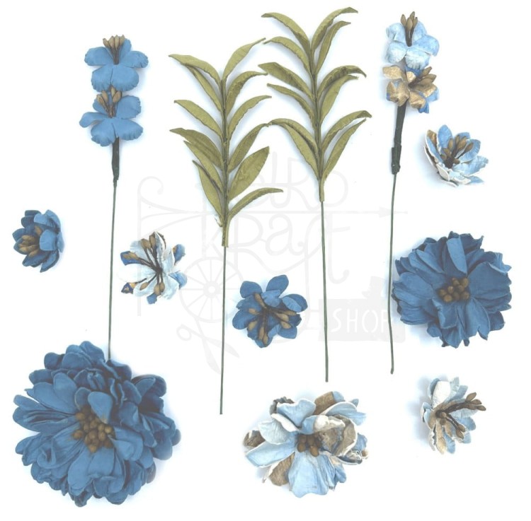 Kwiaty kwiatki papierowe Rustic Bouquet - Bluejay 12szt 49RBQT34871 49 and Market