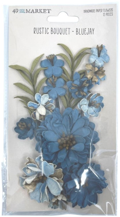 Kwiaty kwiatki papierowe Rustic Bouquet - Bluejay 12szt 49RBQT34871 49 and Market