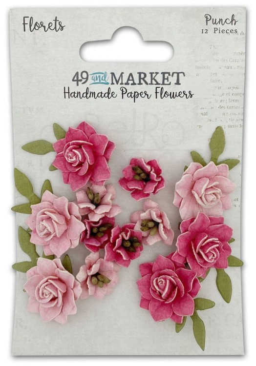 Kwiaty kwiatki papierowe Florets - Punch 12szt 49FMF40438 49 and Market
