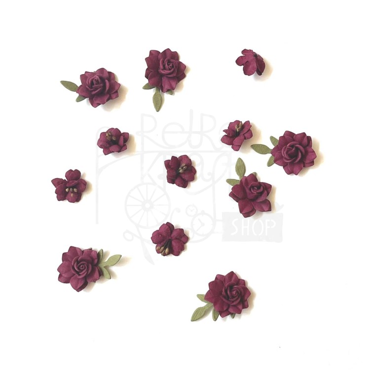 Kwiaty kwiatki papierowe Florets - Plum 12szt 49FMF38961 49 and Market