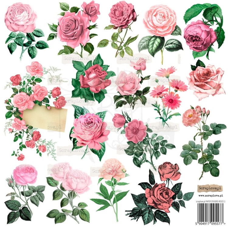 Naklejki do scrapbookingu i art journalingu Roses 3 Róże 3 ScrapLove