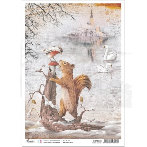 Papier ryżowy A4 Winter Friends CBRP202 - Ciao Bella